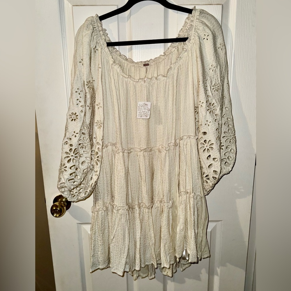 **New** Free People Elegant Cream Lace Women Dress